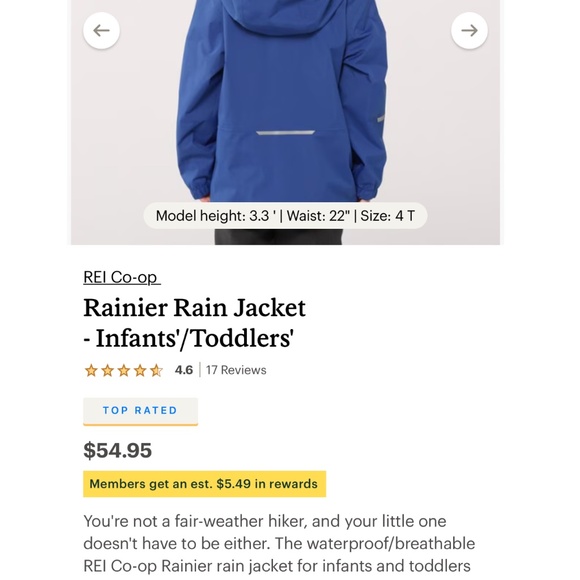 REI BABY INFANT Blue Rain Jacket AND REI Gloves - Picture 5 of 5